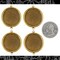 Antiqued Brass 25mm Round Frame with Two Rings - Set of Four - AB-F39